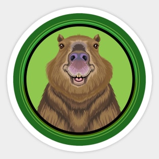 Capybara Circle Sticker